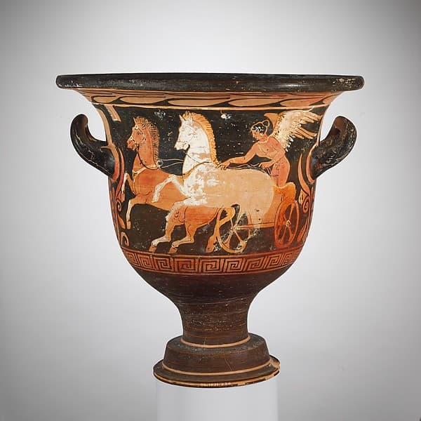 Terracotta bell-krater (mixing bowl), by Whiteface Painter