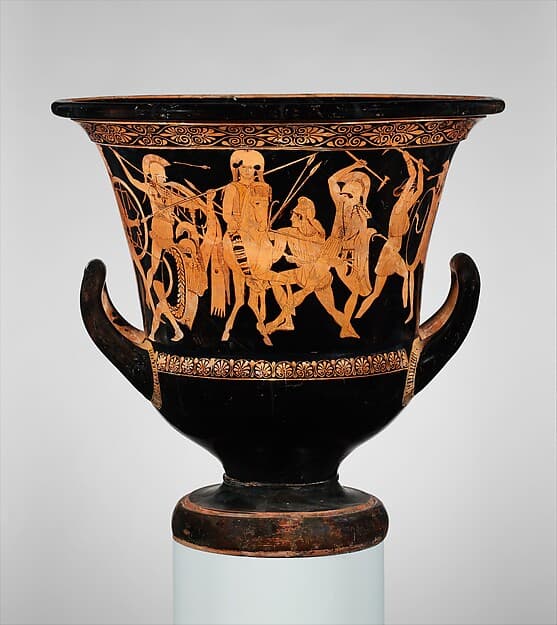 Terracotta calyx-krater (bowl for mixing wine and water), by Painter of the Berlin Hydria