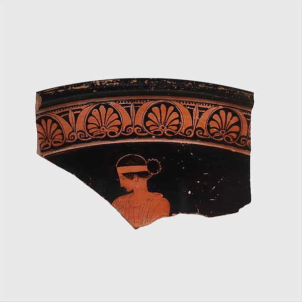Fragment of a terracotta calyx-krater (bowl for mixing wine and water), by Chicago Painter