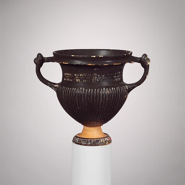 Terracotta kantharos (drinking cup with high handles)