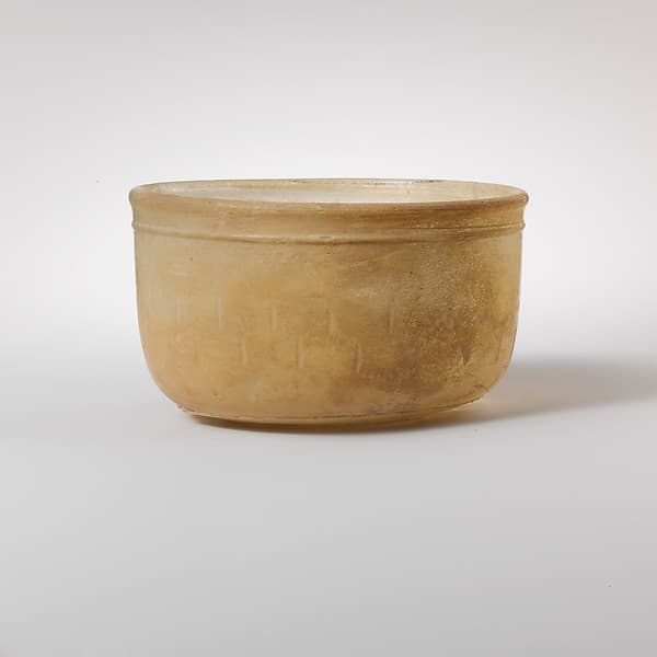 Glass bowl with cut decoration