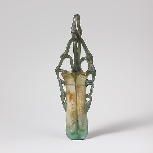 Glass double cosmetic flask (kohl tube)