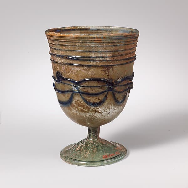 Glass stemmed cup