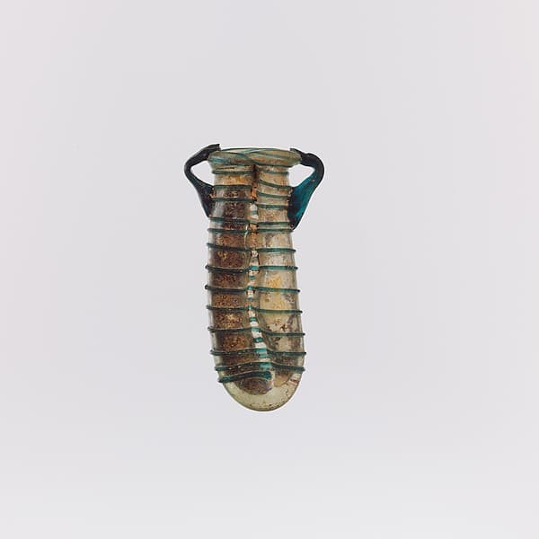 Glass double cosmetic flask (kohl tube)