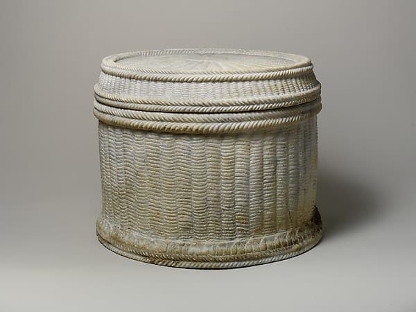 Marble cinerary urn with lid