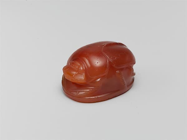 Carnelian engraved scarab