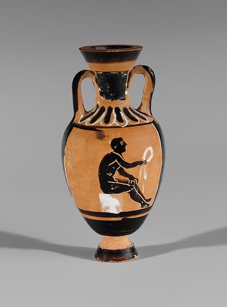 Terracotta miniature Panathenaic amphora, by Bulas Group