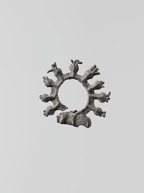 Lead wreath of lotus buds