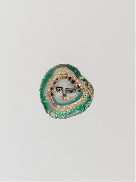 Glass mosaic face bead
