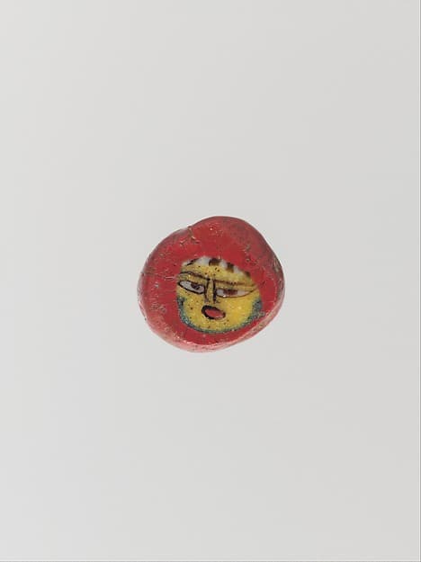 Glass mosaic face bead