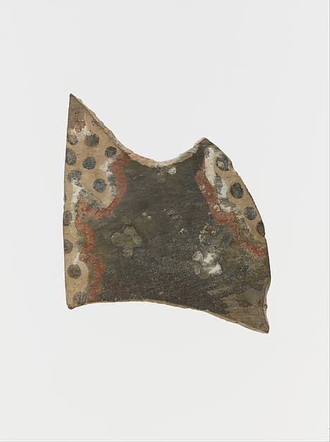 Terracotta vessel fragment with polychrome motifs