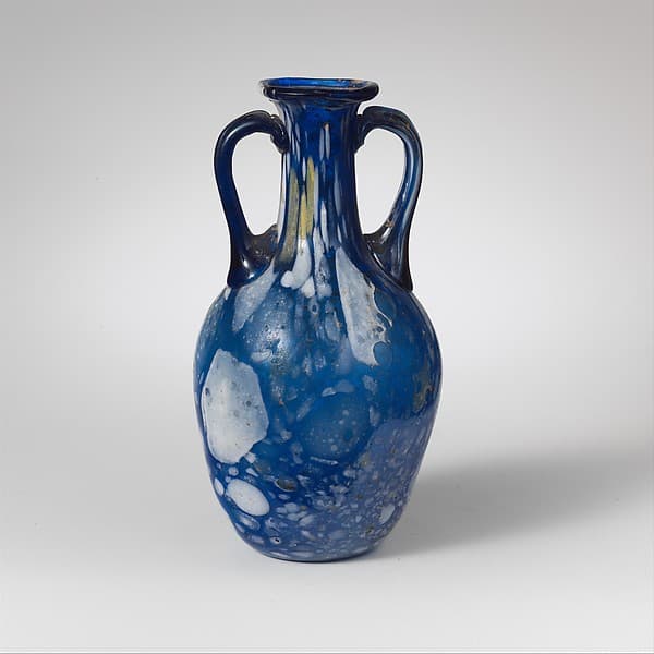 Glass two-handled bottle (amphora)