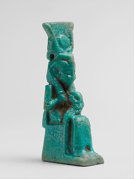 Faience amulet of Isis and Horus