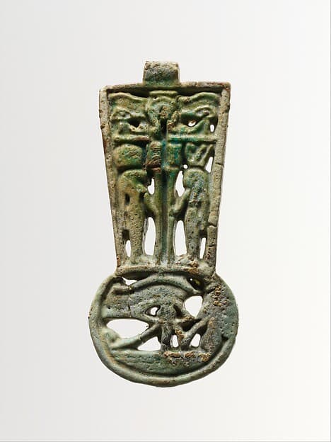 Faience amulet pendant, a menat