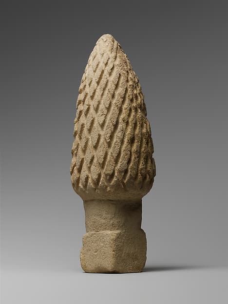 Limestone votive pine cone