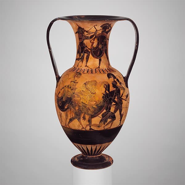 Terracotta neck-amphora of Nicosthenic shape (jar), by Class of Cabinet des Médailles 218
