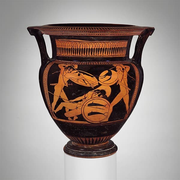 Terracotta column-krater (bowl for mixing wine and water), by Myson
