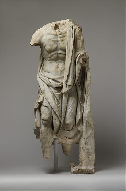 Marble statue of an old fisherman