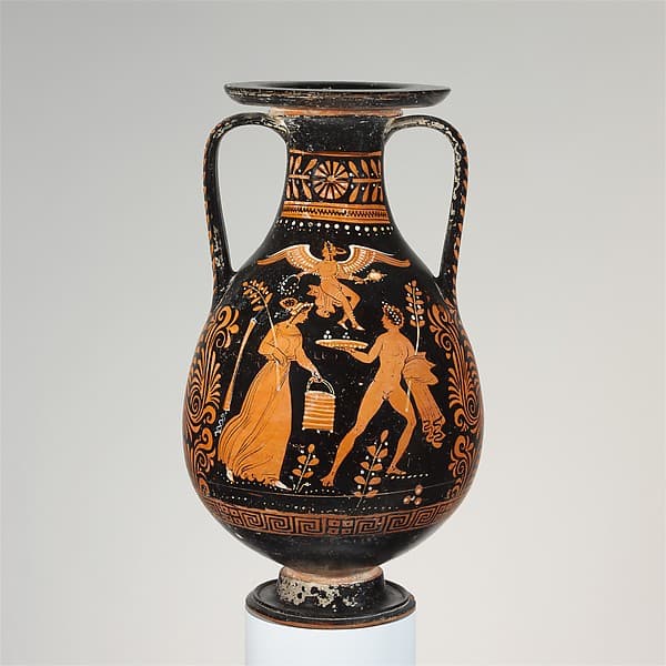 Terracotta pelike (jar), by Underworld Painter