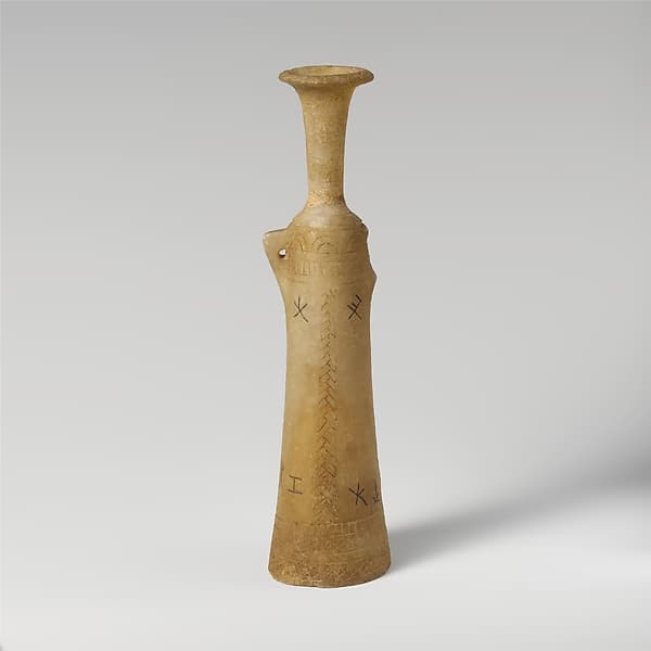 Tall alabaster flask