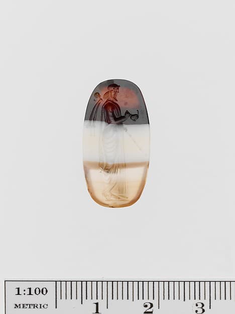 Banded agate oval gem