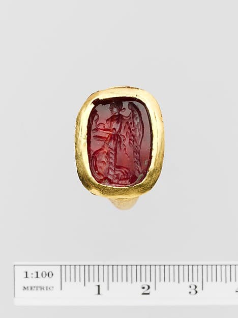 Carnelian oval set in a gold ring
