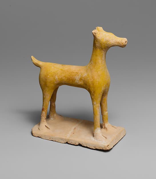 Terracotta statuette of a deer