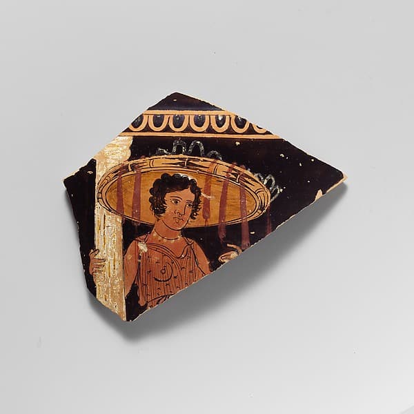 Fragment of a terracotta neck-amphora (jar), by Painter of the Geneva Orestes