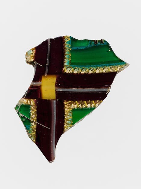 Glass striped mosaic fragment
