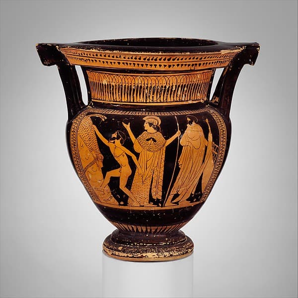 Terracotta column-krater (bowl for mixing wine and water), by Orchard Painter