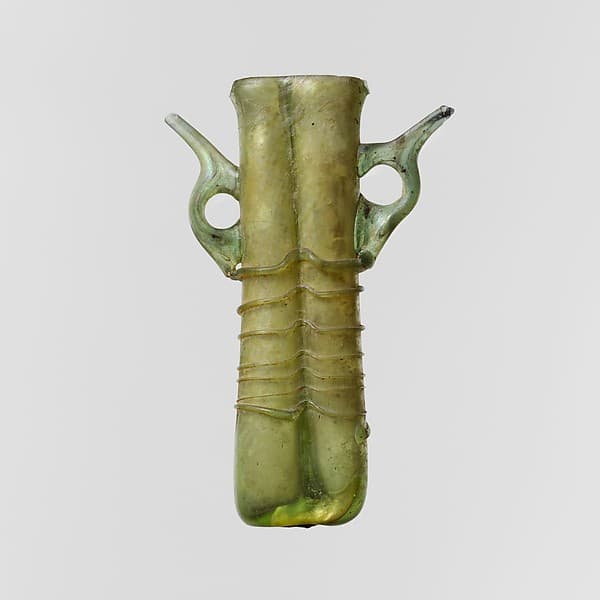 Glass double cosmetic flask (kohl tube)