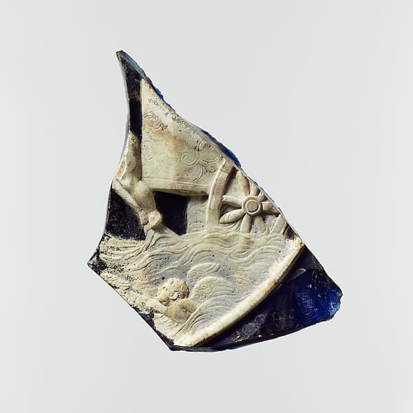Glass cameo plate fragment