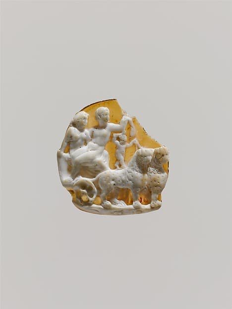 Sardonyx cameo with Dionysus and Ariadne