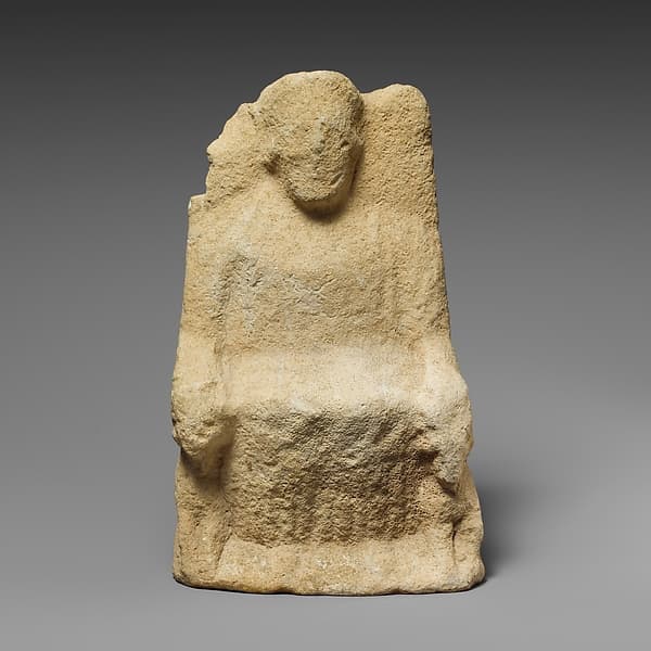 Limestone statuette of Zeus Ammon
