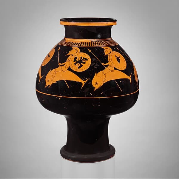 Terracotta psykter (vase for cooling wine), by Oltos