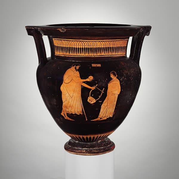 Terracotta column-krater (bowl for mixing wine and water), by Pig Painter