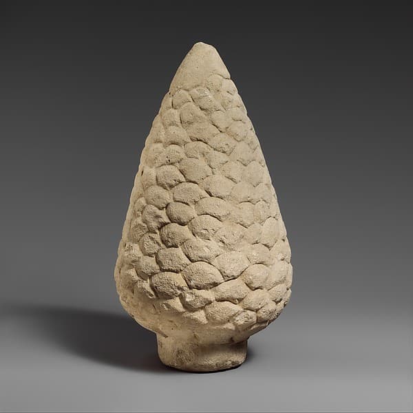 Limestone pinecone from a funerary cippus