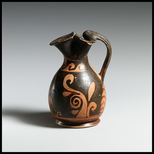 Terracotta oinochoe: chous (jug), by Heavy Chin Group