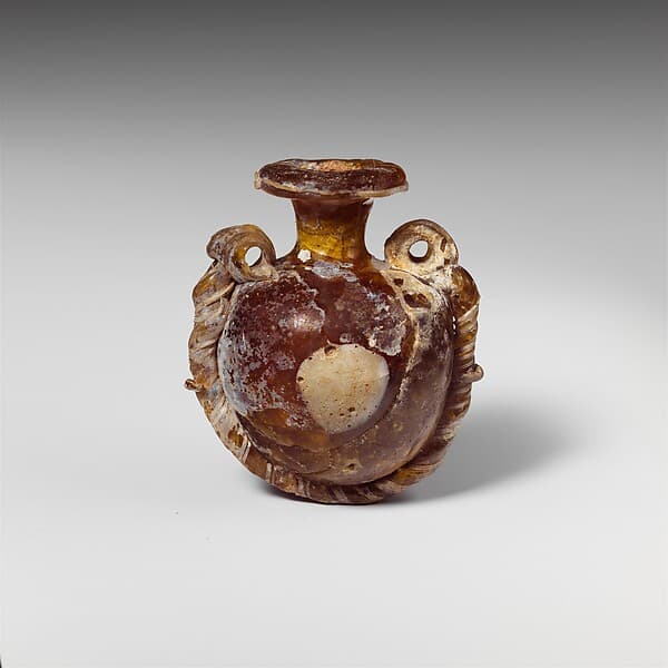 Glass lentoid aryballos (perfume bottle)
