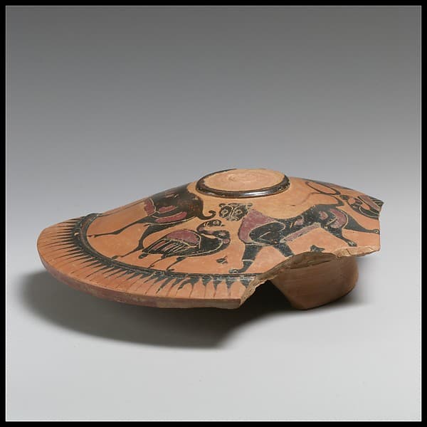 Terracotta lid, by Group of the Vienna Amphora