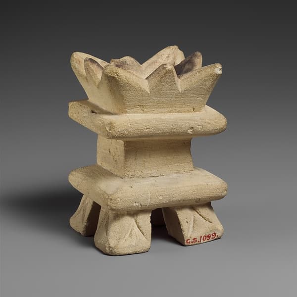 Limestone incense burner on four legs
