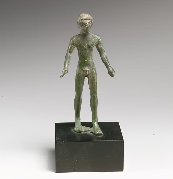 Bronze statuette of a nude youth
