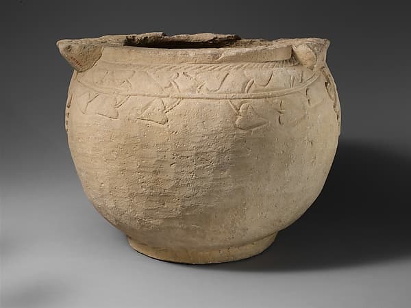Limestone votive krater (mixing bowl)
