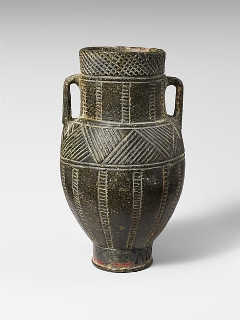 Chlorite amphoriskos (small jar)