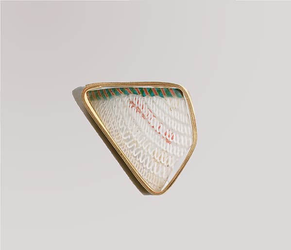 Glass network mosaic bowl fragment