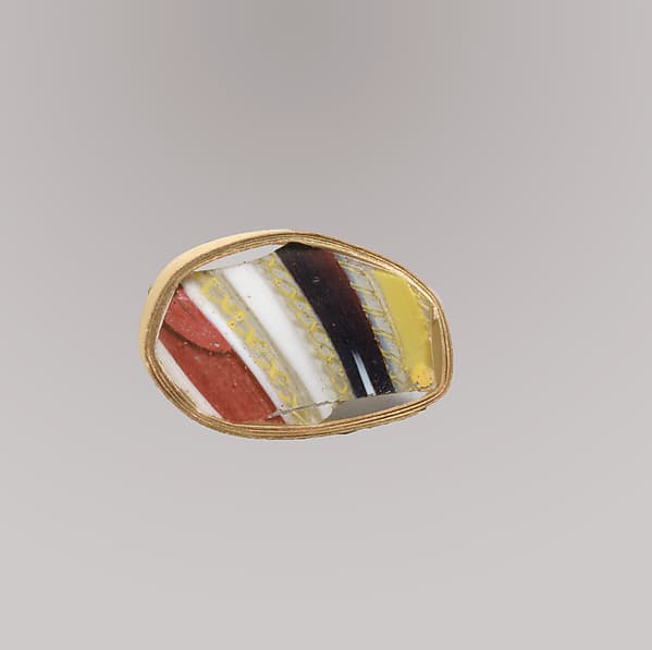 Glass striped mosaic fragment