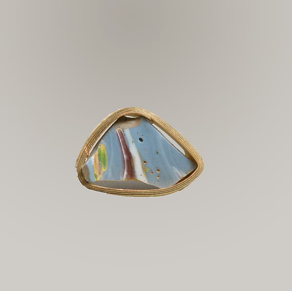 Glass mosaic dish fragment