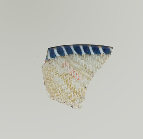 Glass network mosaic bowl fragment