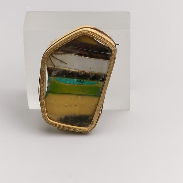 Glass striped mosaic fragment