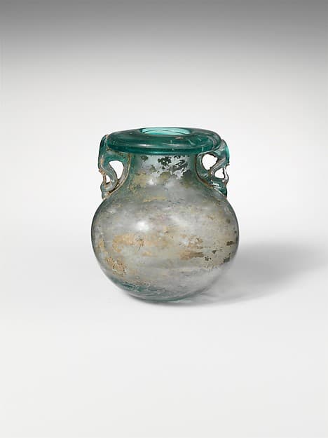 Glass aryballos (oil bottle)